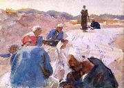 John Singer Sargent Mending a Sail oil painting on canvas